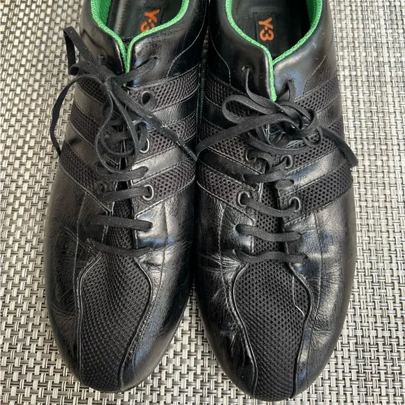 Men’s “Y-3 Yohji Yamamoto” Black Leather Athletic Shoes Adidas Y-3 Kaiwa Yohji Yamamoto Black Leather Shoes Men Size  main image 4
